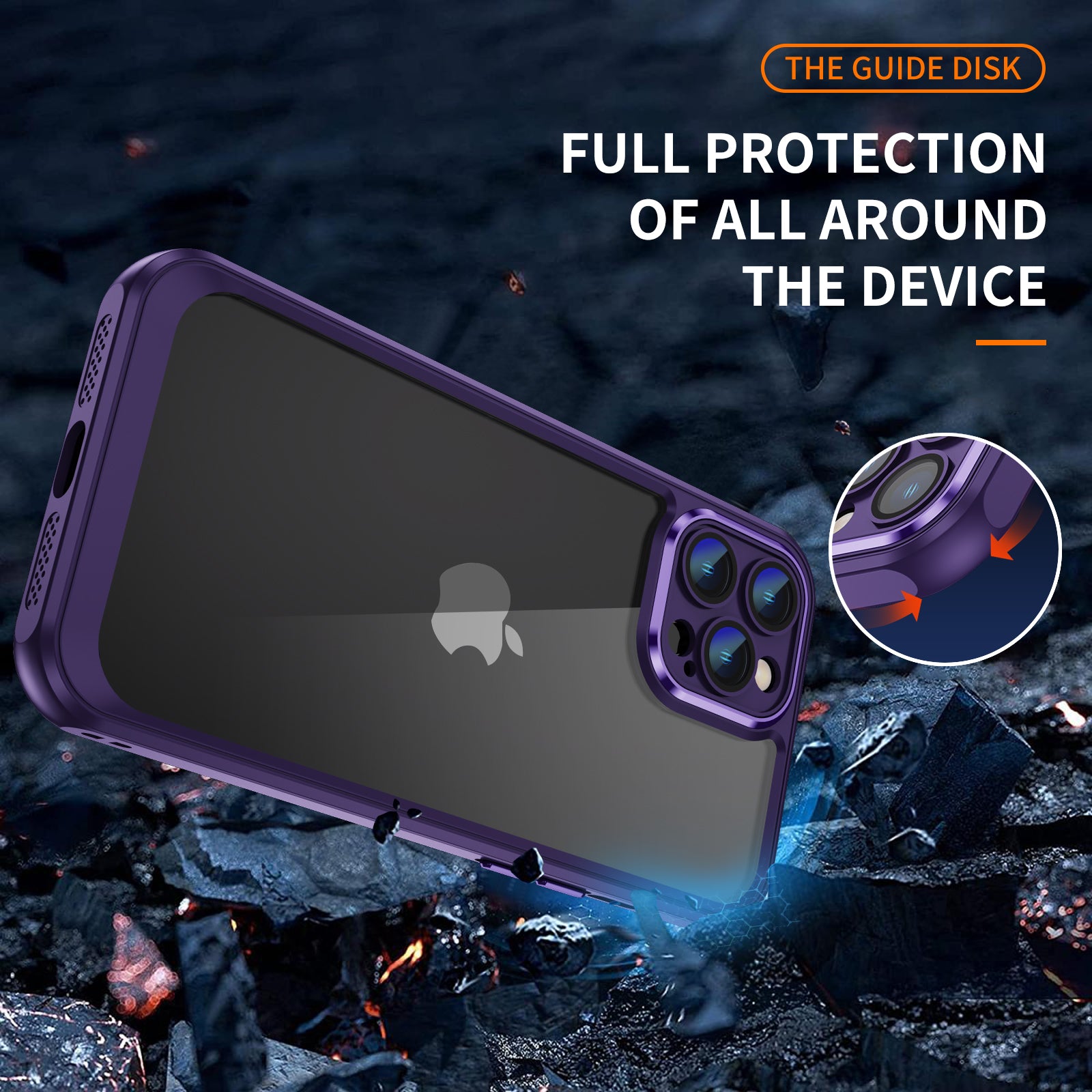 For iPhone 12 Pro Acrylic Back Soft TPU Phone Case Precise Cutouts Clear Cover with Lens Protector For iPhone 12 Pro Acrylic Back Soft TPU Phone Case Precise Cutouts Clear Cover with Lens Protector
